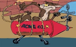 Wile E Coyote and rocket